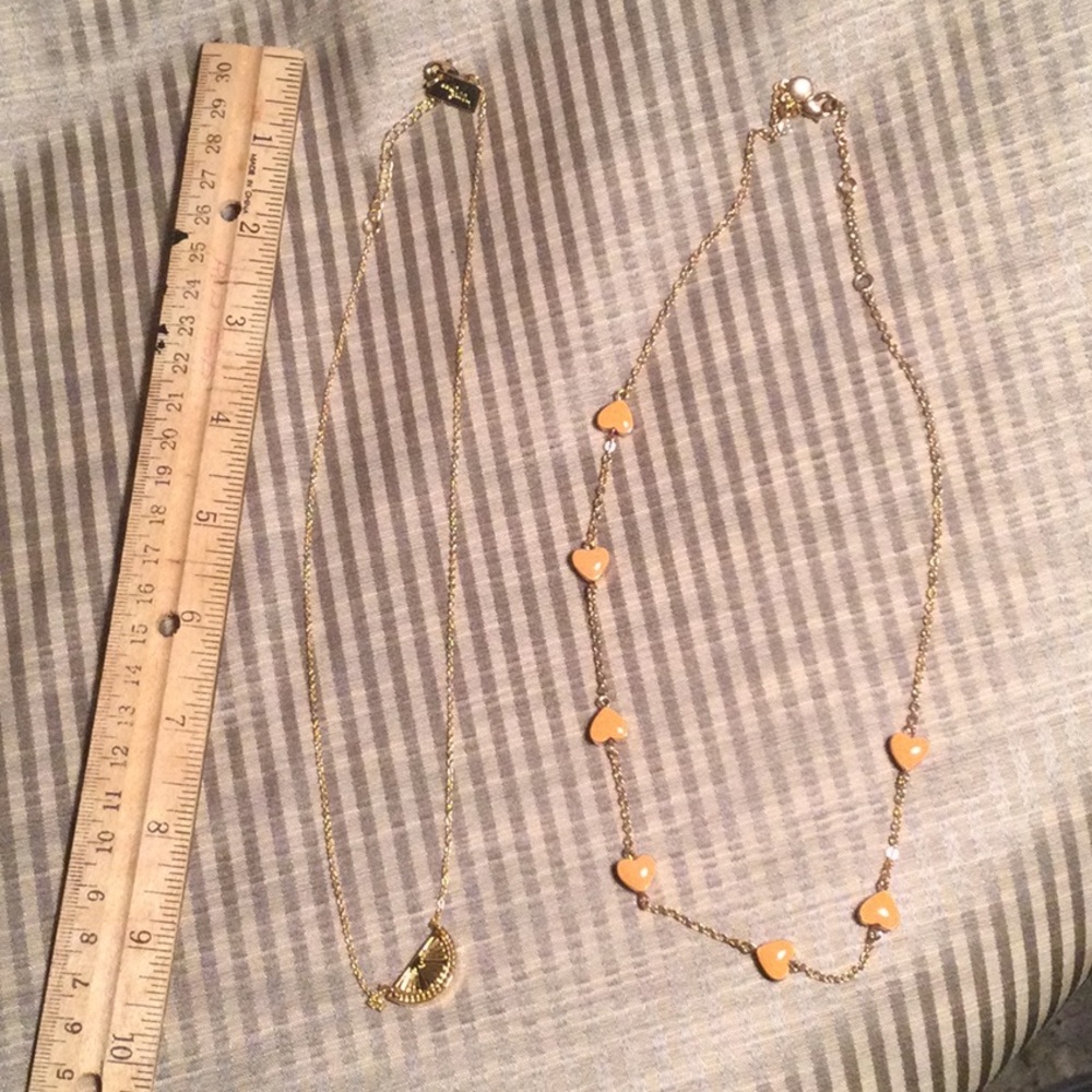 CrewCuts girls necklace. Melon colored hearts.